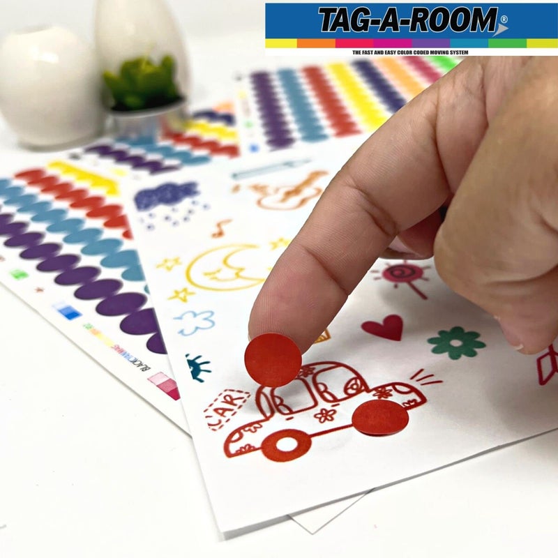 Tag-A-Room 2040 Colored Dot Stickers 1/2 Inch Round Color Coding Labels Circle Dot Label Stickers for Offices, Classrooms, Paper, etc., 14 Bright Colors, 8 1/2 x 11 Sheets. - Image 5